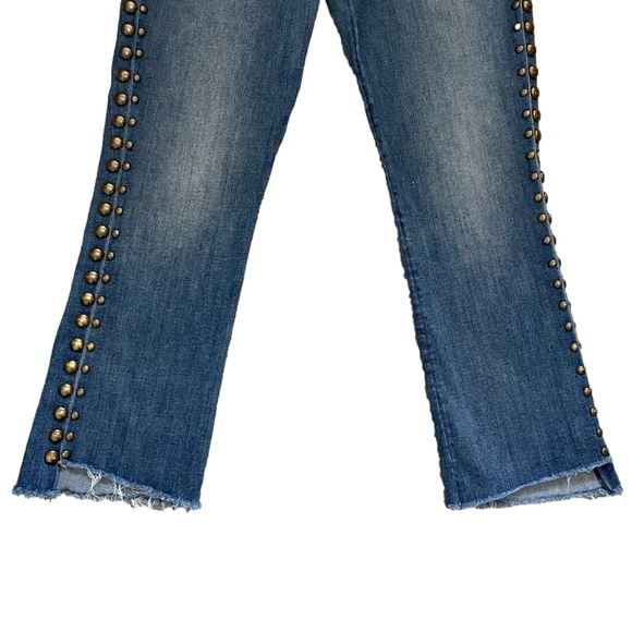 MOTHER Denim The Insider Crop Step Fray 32 Rough Stud - Picture 4 of 11